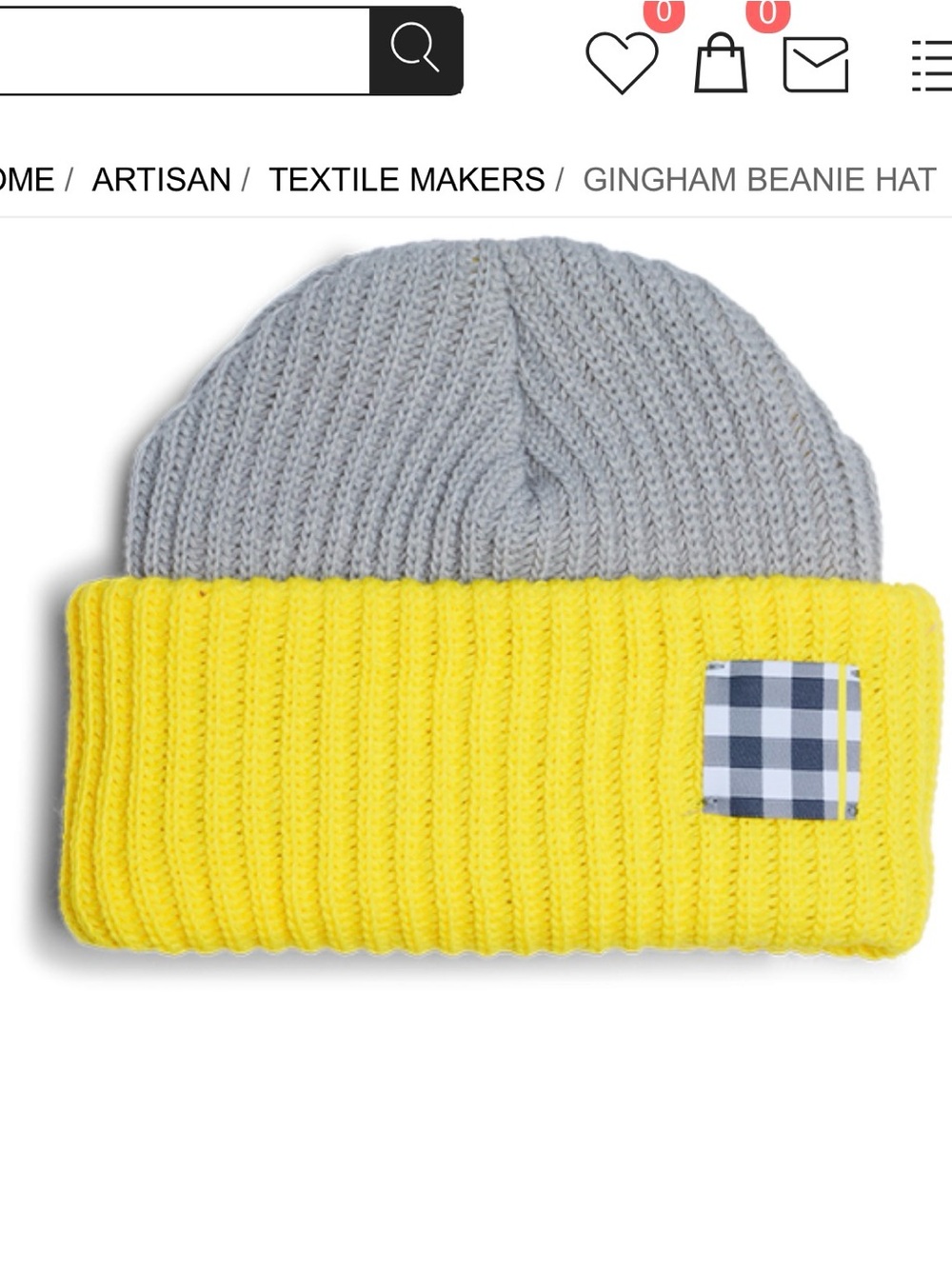 Beekman 1802 Yellow and Light Gray  Knit Beanie